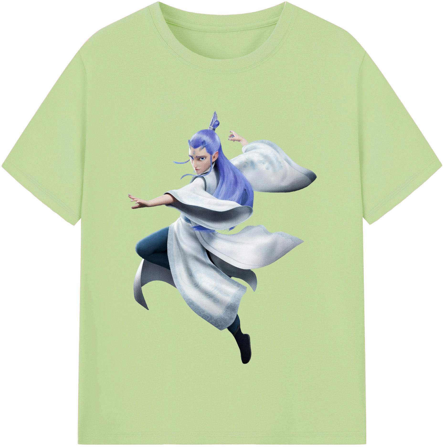 （画像用） Ne Zha 2 ナタ 魔童の大暴れ 綿100％半袖Tシャツ（フロントプリント）
